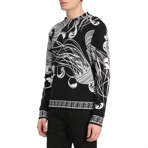 versace collection men's black cotton v-neck|farfetch Versace sweaters.